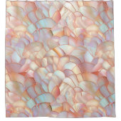 Chic rose gold iridescent mother of pearl シャワーカーテン (正面)