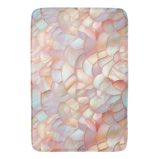 Chic rose gold iridescent mother of pearl バスマット (正面縦)