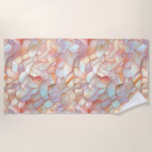 Chic rose gold iridescent mother of pearl ビーチタオル (正面)