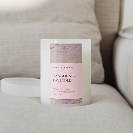 Chic Rose Gold Marble Candle Product Label ラベル
