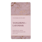 Chic Rose Gold Marble Candle Product Label ラベル (正面)
