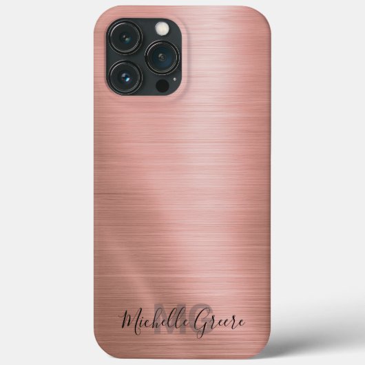 Chic Rose Gold Metallic Phone Case Case-Mate iPhoneケース (裏面)