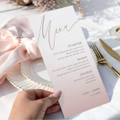 Chic Rose Gold Wedding Dinner Menu メニュー