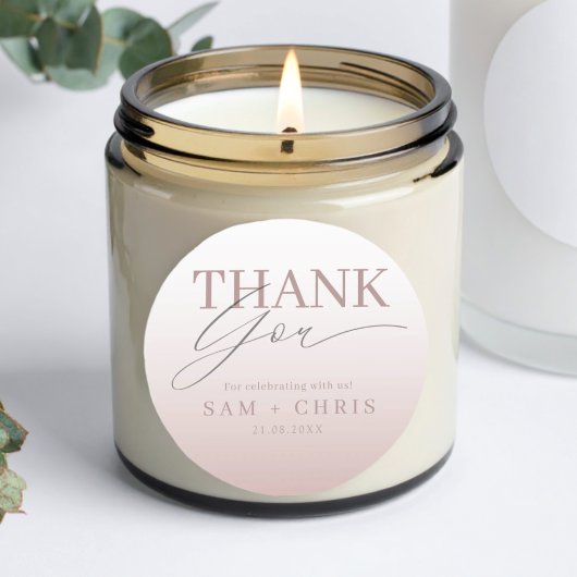 Chic Rose Gold Wedding Thank You  ラウンドシール