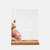 Chic Rose Wedding Table Number アクリルサイン (正面)