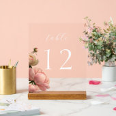 Chic Rose Wedding Table Number アクリルサイン (ウェディング)