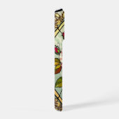 Chic roses wild violets stained Glass iPhoneケース (右側面)