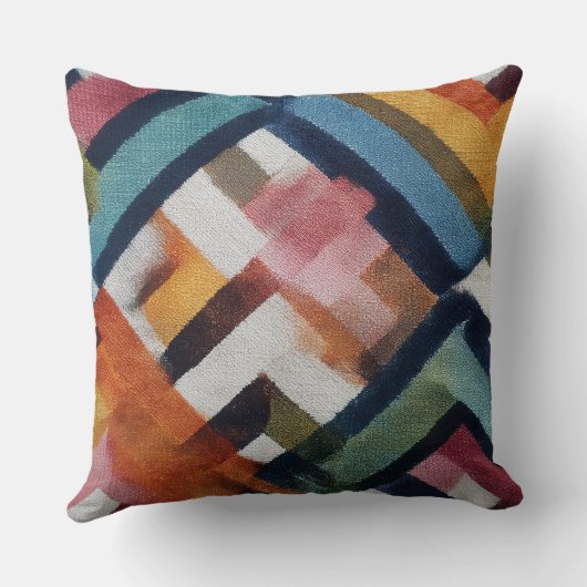  Chic rustic modern abstract throw pillows クッション (裏面)
