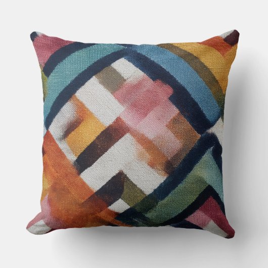  Chic rustic modern abstract throw pillows クッション (正面)