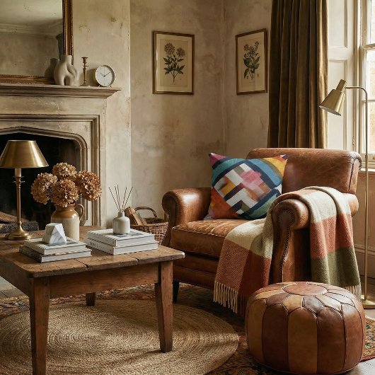  Chic rustic modern abstract throw pillows クッション