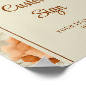 Chic Rusty Beige Sage Green Floral Personalized  ポスター (角)