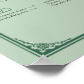 Chic Sage Eucalyptus Green Wedding Seating Chart   ポスター (角)
