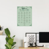 Chic Sage Eucalyptus Green Wedding Seating Chart   ポスター (ホームオフィス)