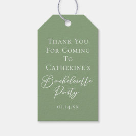 Chic Sage Green Bachelorette Party Personalized ギフトタグ