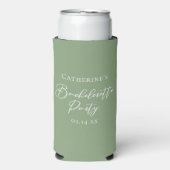 Chic Sage Green Bachelorette Party Personalized スリム缶クーラー (Seltzer正面)
