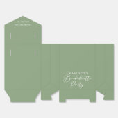 Chic Sage Green Bachelorette Party Personalized フェイバーボックス (見開き)