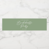 Chic Sage Green Bachelorette Party Personalized ペットボトルラベル (シングルラベル)
