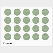Chic Sage Green Bachelorette Party Personalized ラウンドシール (シート)