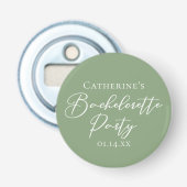 Chic Sage Green Bachelorette Party Personalized 栓抜き (正面)