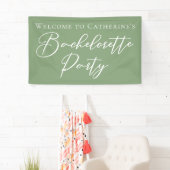 Chic Sage Green Bachelorette Party Personalized 横断幕 (インサイチュ)