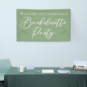 Chic Sage Green Bachelorette Party Personalized 横断幕 (トレードショー)