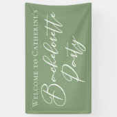 Chic Sage Green Bachelorette Party Personalized 横断幕 (縦)