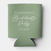 Chic Sage Green Bachelorette Party Personalized 缶クーラー (正面)