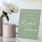 Chic Sage Green Bridal Shower Custom Welcome 台座サイン
