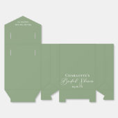Chic Sage Green Bridal Shower White Personalized フェイバーボックス (見開き)
