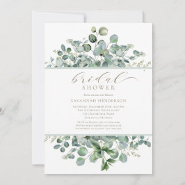 Chic Sage Green Floral Bridal Shower Editable 招待状