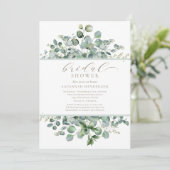Chic Sage Green Floral Bridal Shower Editable 招待状 (スタンド正面)