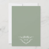 Chic Sage Green Victorian French Monogram Wedding  招待状 (裏面)
