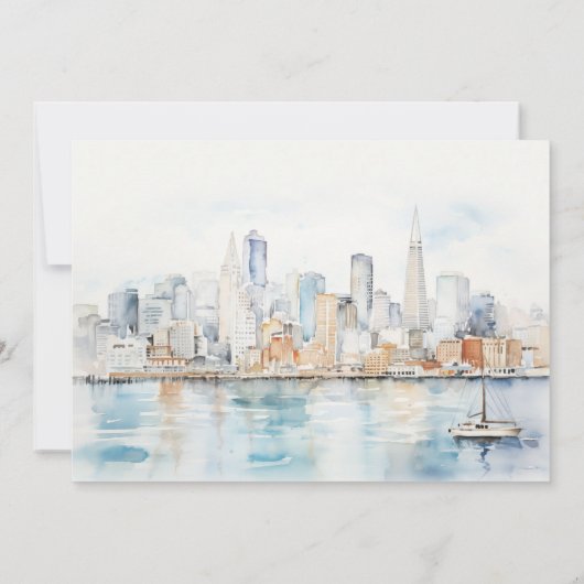 Chic San Francisco Landscape Rehearsal Dinner 招待状 (裏面)