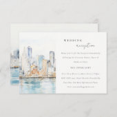 Chic San Francisco Landscape Wedding Reception エンクロージャーカード (正面/裏面)