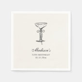 Chic Sand Champagne Birthday Party  スタンダードカクテルナプキン (正面)