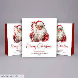 Chic Santa Claus Trendy Editable Christmas Bags ミディアムペーパーバッグ