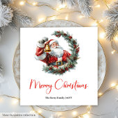 Chic Santa Claus Trendy Editable Christmas Napkin スタンダードランチョンナプキン