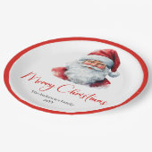 Chic Santa Claus Trendy Editable Christmas Plates ペーパープレート (アングル)