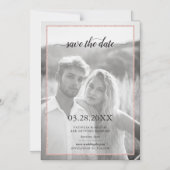 Chic Save the Dateバラ金ゴールドグリッターLook Photo マグネット招待状 (正面)