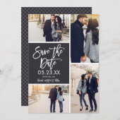 Chic Save The Date 4-Photo Collage Card セーブザデート (正面/裏面)