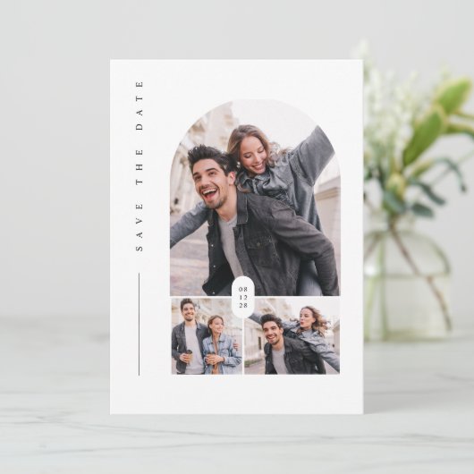 Chic Save the Date、Photo Minimalist Save the Date 招待状 (スタンド正面)