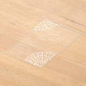 Chic Scallop Shell Save The Date Elegant Wedding アクリル招待状 (レイダウン)