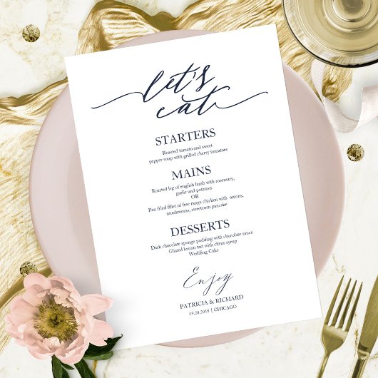 Chic Scriptのメ食べニュー結婚カードでプレートしよう メニュー