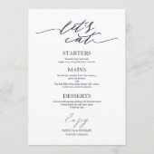 Chic Scriptのメ食べニュー結婚カードでプレートしよう メニュー (正面)