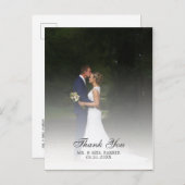 Chic Scriptの結婚写真ありがとう 案内ポストカード (正面/裏面)