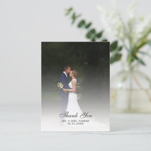 Chic Scriptの結婚写真ありがとう 案内ポストカード (スタンド正面)