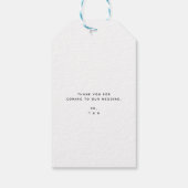 Chic Scriptハート結婚の感謝フォトギフトラベル ギフトタグ (裏面)