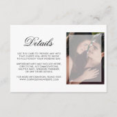 Chic Scriptモダンの詳細付き結婚写真 エンクロージャーカード (正面)