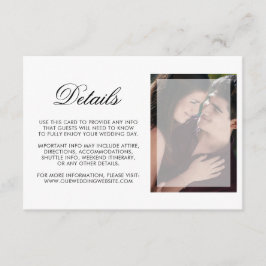 Chic Scriptモダンの詳細付き結婚写真 エンクロージャーカード