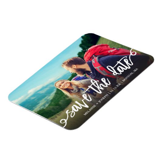 Chic Script日付写真の保存 マグネット (左側)